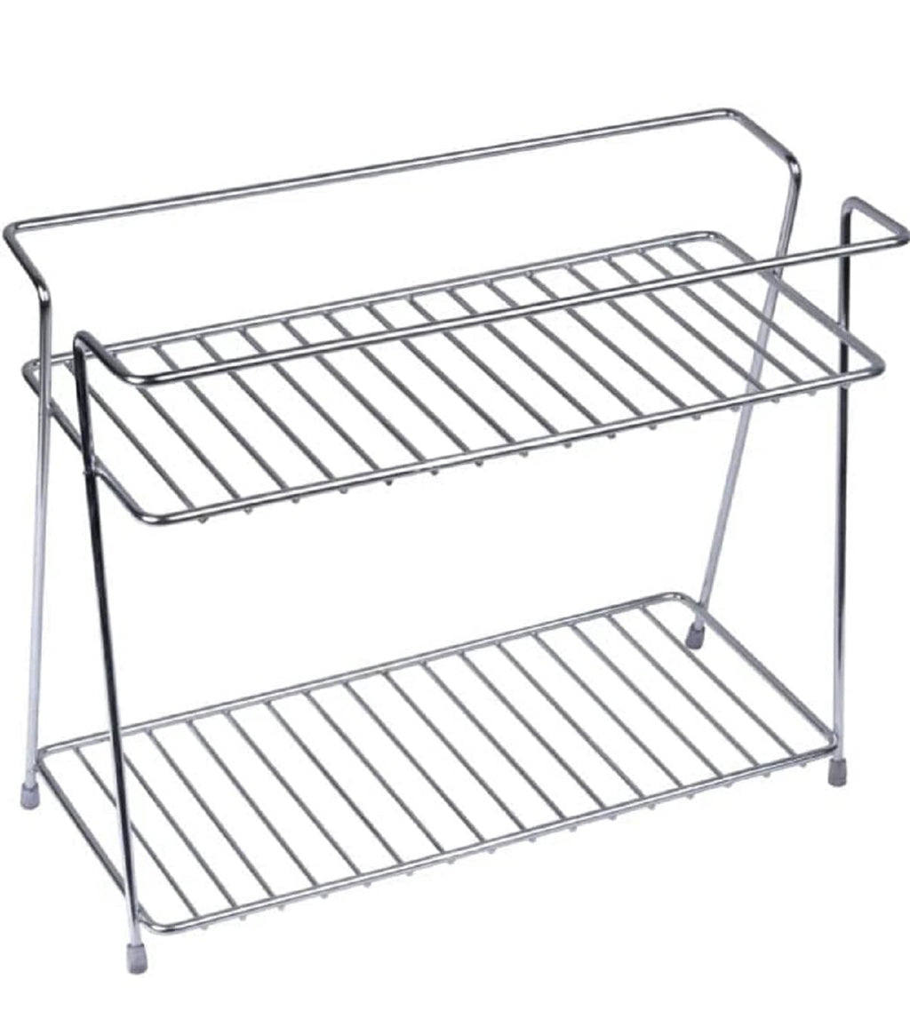 Stainless Steel Spice Rack for Kitchen | Kitchen Organizer 2 Layer Rack | Kitchen Storage Rack
