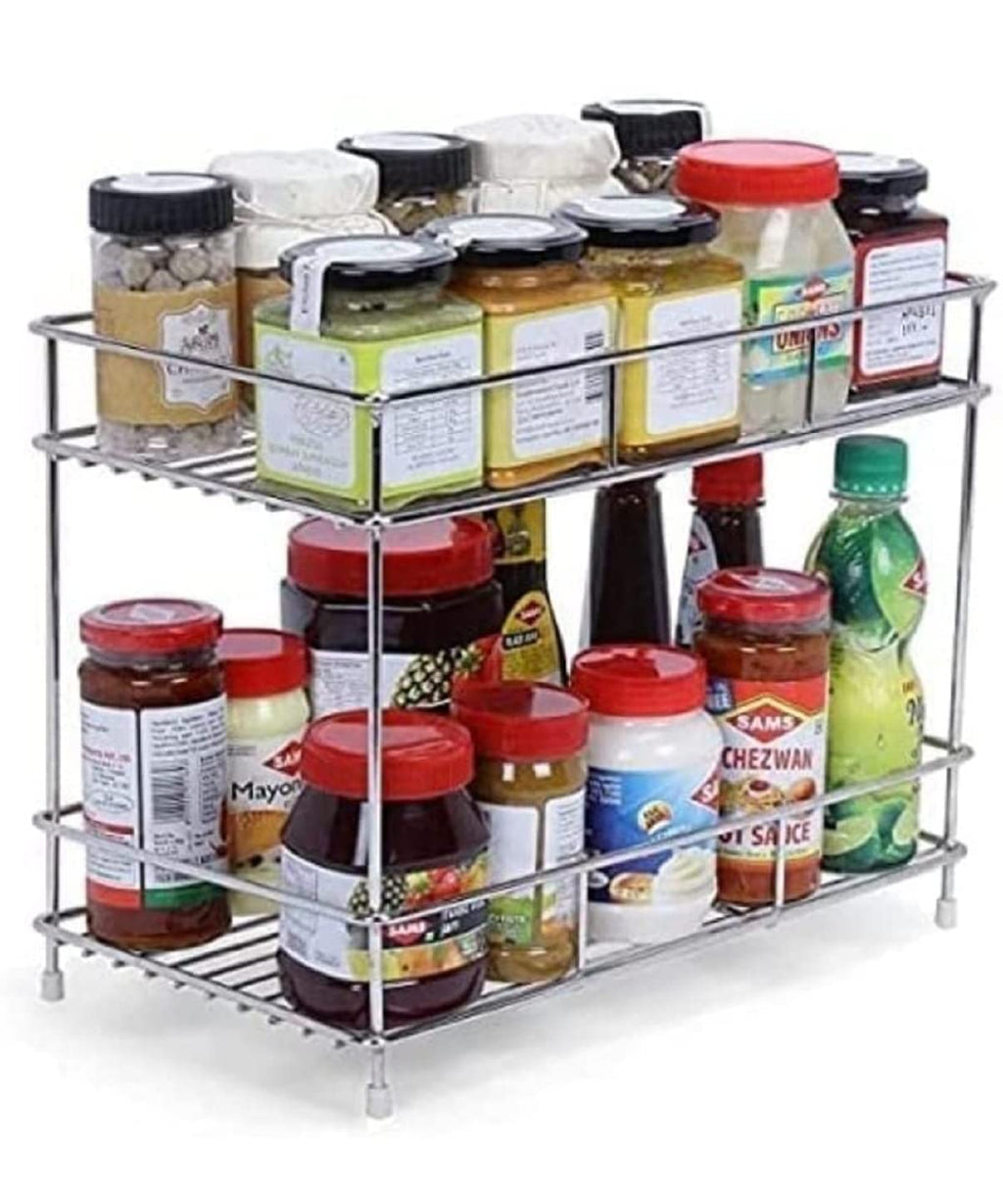 2 Tier Countertop Kitchen Rack | Pantry Storage Organizer | Multipurpose Storage Organizer Kitchen Accessories Rack