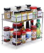2 Tier Countertop Kitchen Rack | Pantry Storage Organizer | Multipurpose Storage Organizer Kitchen Accessories Rack