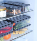 Pack of 6 Fridge Storage Containers BPA-Free Airtight Box, Stackable Plastic Pantry Organizer for Kitchen - Keeps Fruits & Vegetables Fresh