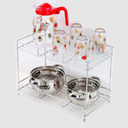 2 Tier Countertop Kitchen Rack | Pantry Storage Organizer | Multipurpose Storage Organizer Kitchen Accessories Rack