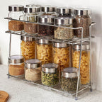 Stainless Steel Spice Rack for Kitchen | Kitchen Organizer 2 Layer Rack | Kitchen Storage Rack