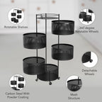360° Revolving Preassembled Portable 5 Layer Round Multipurpose Storage Kitchen Rack (Black)