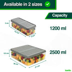 Pack of 6 Fridge Storage Containers BPA-Free Airtight Box, Stackable Plastic Pantry Organizer for Kitchen - Keeps Fruits & Vegetables Fresh