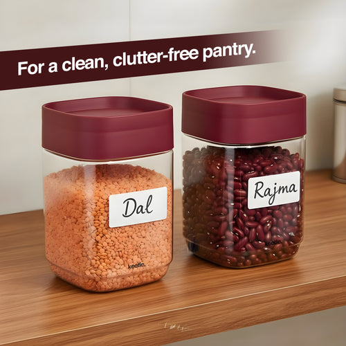 12 Airtight Storage Containers for Kitchen BPA Free Food Grade Plastic Organizing Jars Masala Dabba 750ML