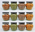 Transparent Glass Jar Air-tight Container Black Lid for Kitchen Accessories Pantry Organization | Mataki Glass Jar Metal Lid 350ML