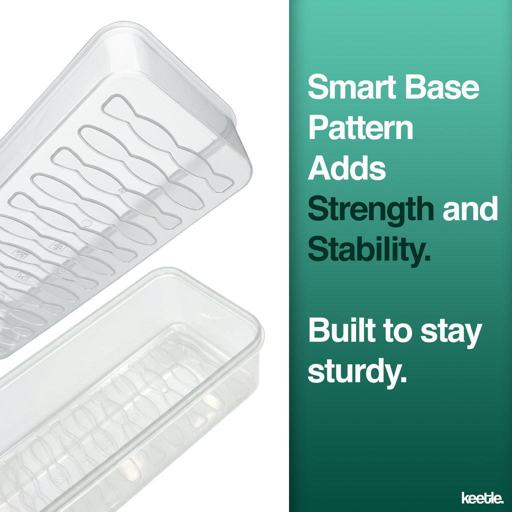 Pack of 6 Fridge Storage Containers BPA-Free Airtight Box, Stackable Plastic Pantry Organizer for Kitchen - Keeps Fruits & Vegetables Fresh