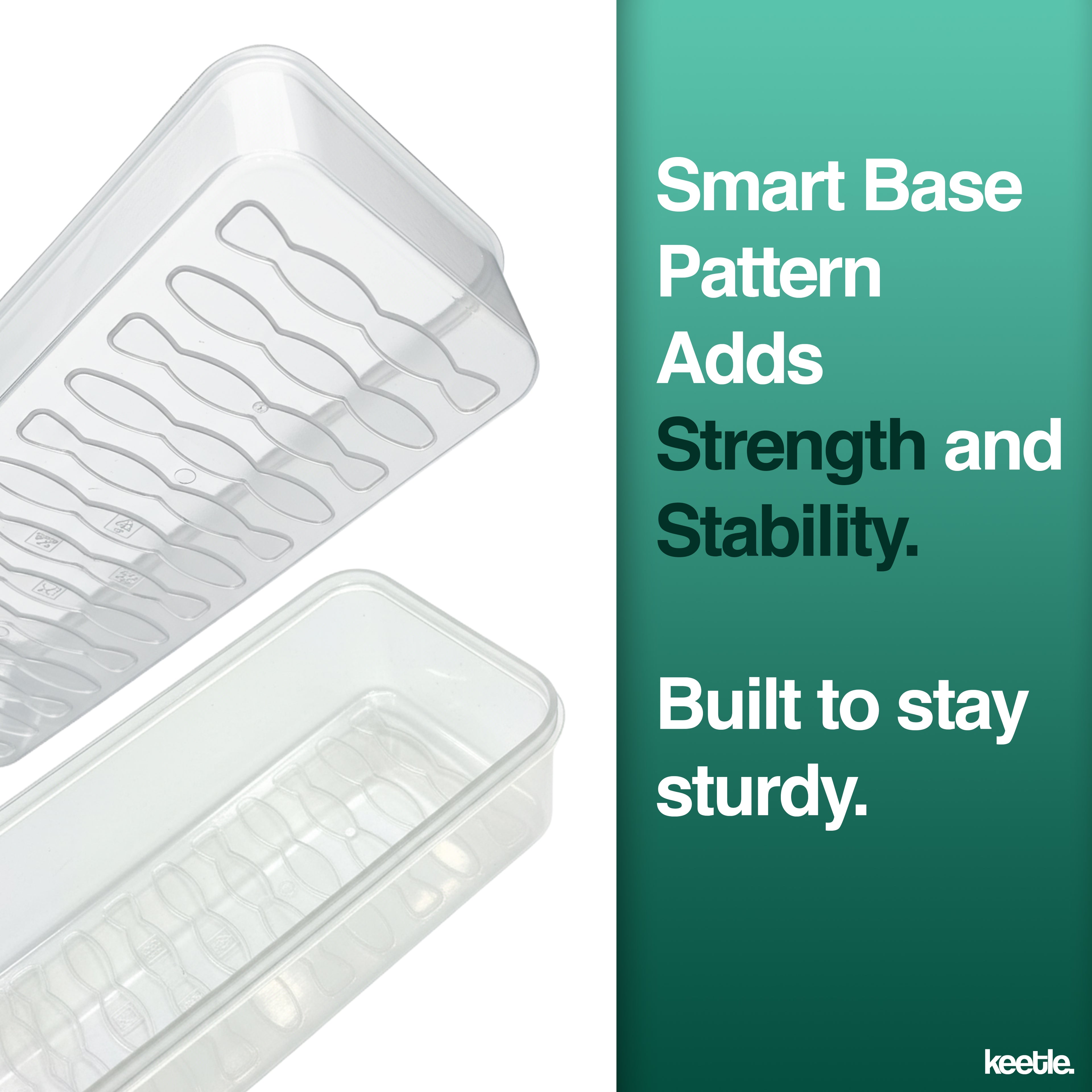 Pack of 6 Fridge Storage Containers BPA-Free Airtight Box, Stackable Plastic Pantry Organizer for Kitchen - Keeps Fruits & Vegetables Fresh